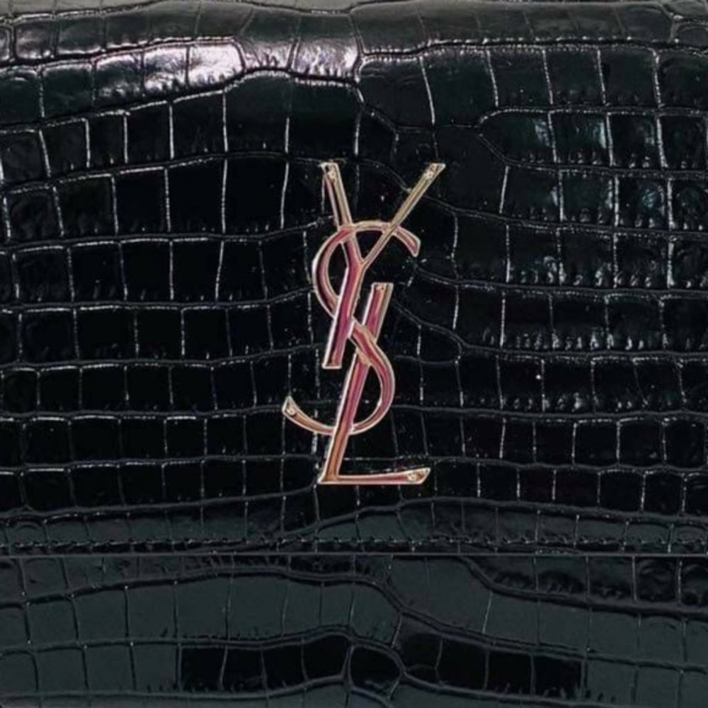 YSL SUNSET Medium Croc black Crossbody Brand New - Picture 11 of 15